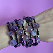 MAGNIFICO Bracciale multifili - 7 file - ametista e onice