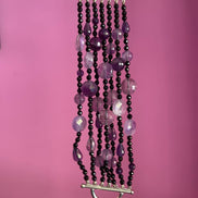 MAGNIFICO Bracciale multifili - 7 file - ametista e onice