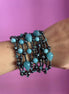 MAGNIFICO  Bracciale multifili - 10 file - angelite e ematite