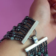 MAGNIFICO  Bracciale multifili - 10 file - angelite e ematite