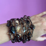 MAGNIFICO  Bracciale multifili - 8 file - topazio fumè