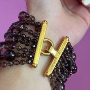 MAGNIFICO  Bracciale multifili - 8 file - topazio fumè