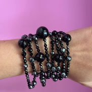 MAGNIFICO Bracciale multifili - 8 file - onice e ematite