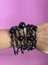 MAGNIFICO Bracciale multifili - 8 file - onice e ematite