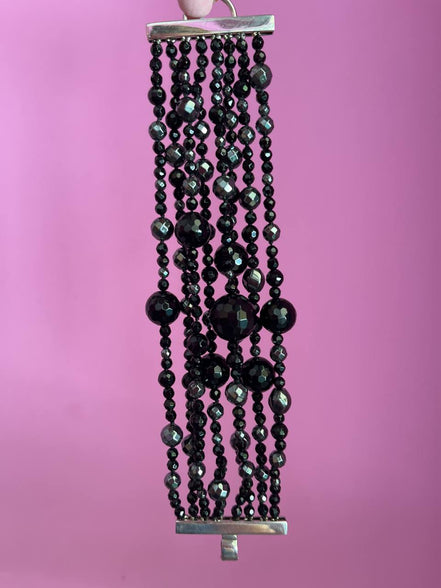 MAGNIFICO Bracciale multifili - 8 file - onice e ematite