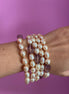 MAGNIFICO   Bracciale multifili - 5 file - ametista e perle semiround e barocche