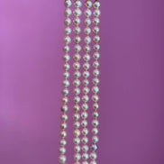 Bracciale multifili - 4 file - perle rosa semiround