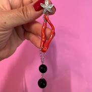 MEDITERRANEA Orecchini Couture - corallo rosso e onice