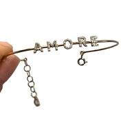 Bracciale rigido oro 18 kt con diamanti con iniziale personalizzabile