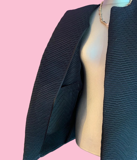 Versailles - Gilet modello strutturato Jap in jaquard nero