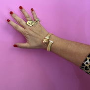 Bracciale TUBOGAS PANTERA contrarié 925 argento rose con zirconi