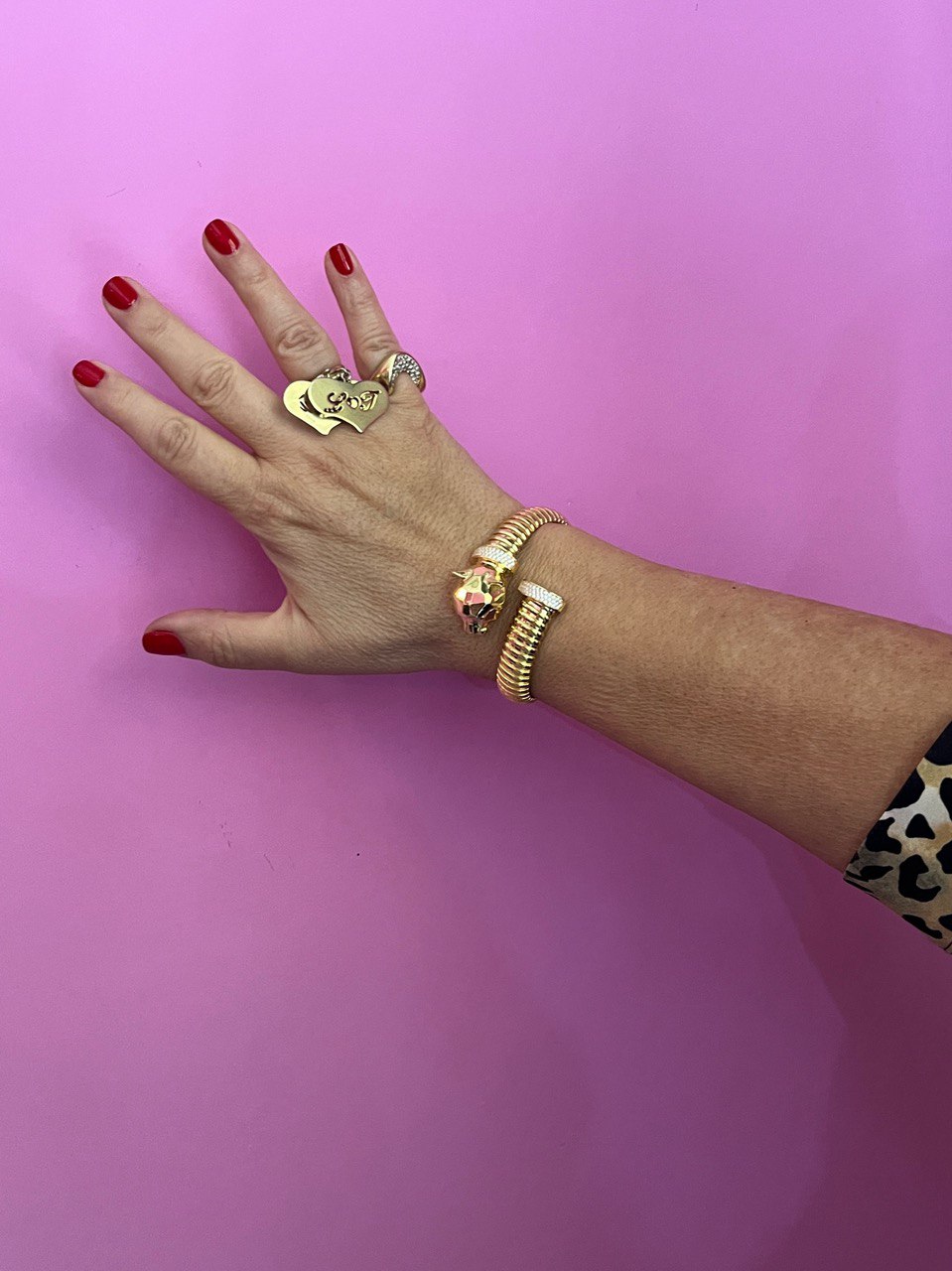 Bracciale TUBOGAS PANTERA contrarié 925 argento rose con zirconi