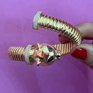 Bracciale TUBOGAS PANTERA contrarié 925 argento rose con zirconi