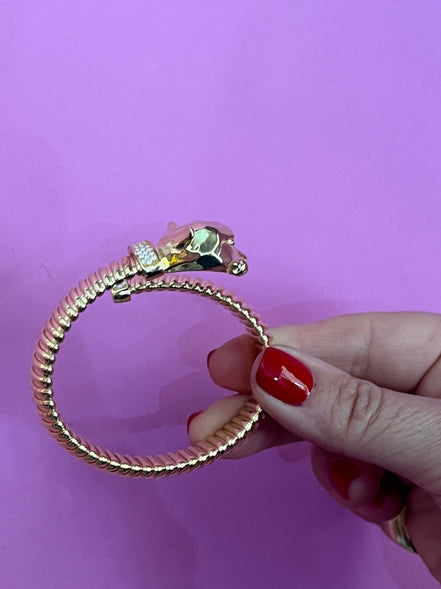Bracciale TUBOGAS PANTERA contrarié 925 argento rose con zirconi