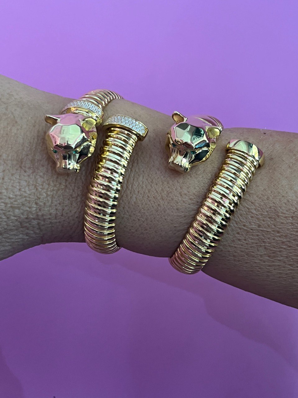 Bracciale TUBOGAS PANTERA contrarié 925 argento rose con zirconi