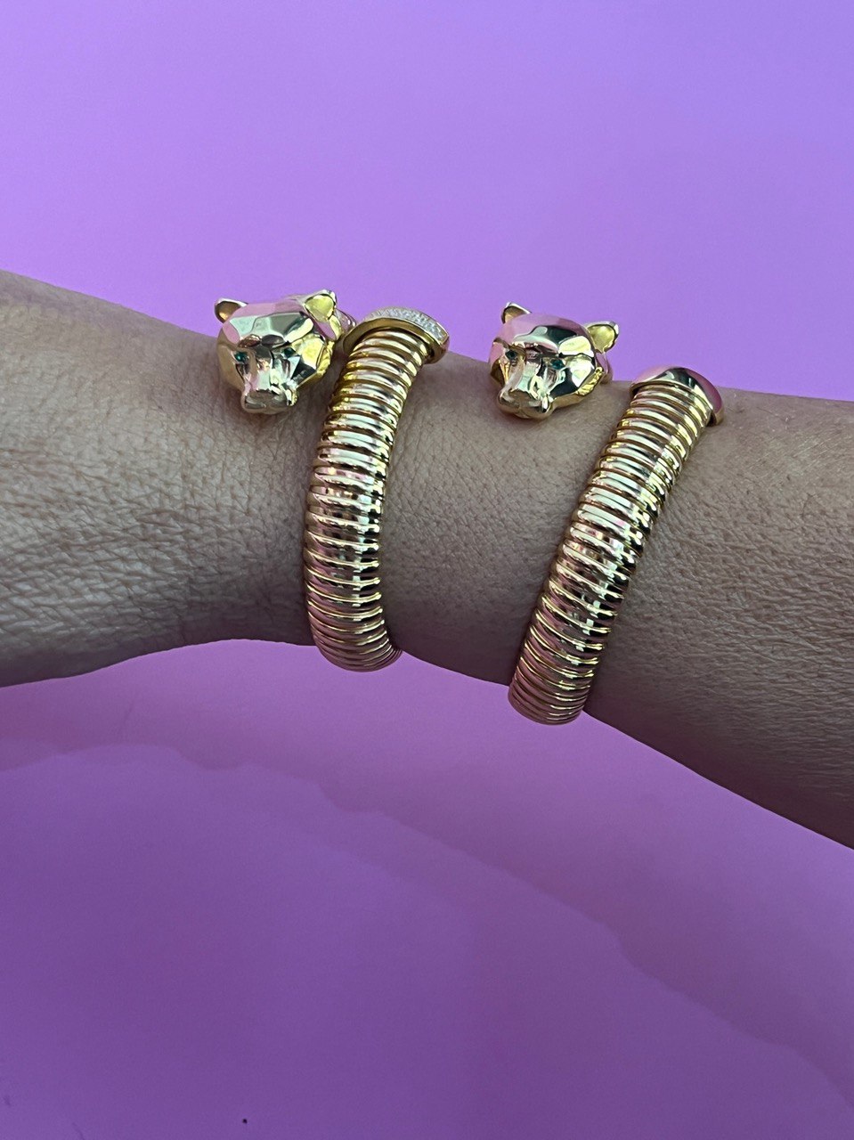 Bracciale TUBOGAS PANTERA contrarié 925 argento rose con zirconi