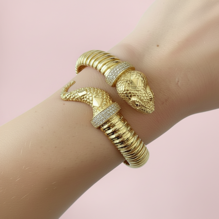 Bracciale TUBOGAS  SNAKE contrarié argento 925 con zirconi