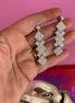 Orecchini  losanghe argento 925 con zirconi