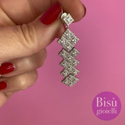 Orecchini  losanghe argento 925 con zirconi