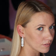 Orecchini  losanghe argento 925 con zirconi